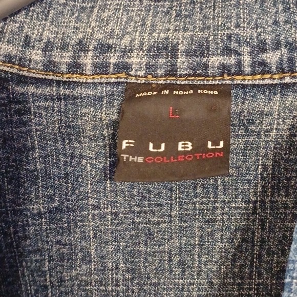 Vtg 90s FUBU The Collection Denim Jacket, Size L - Picture 4 of 10